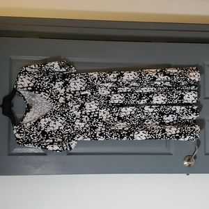 Lane Bryant Black & White Floral Dress